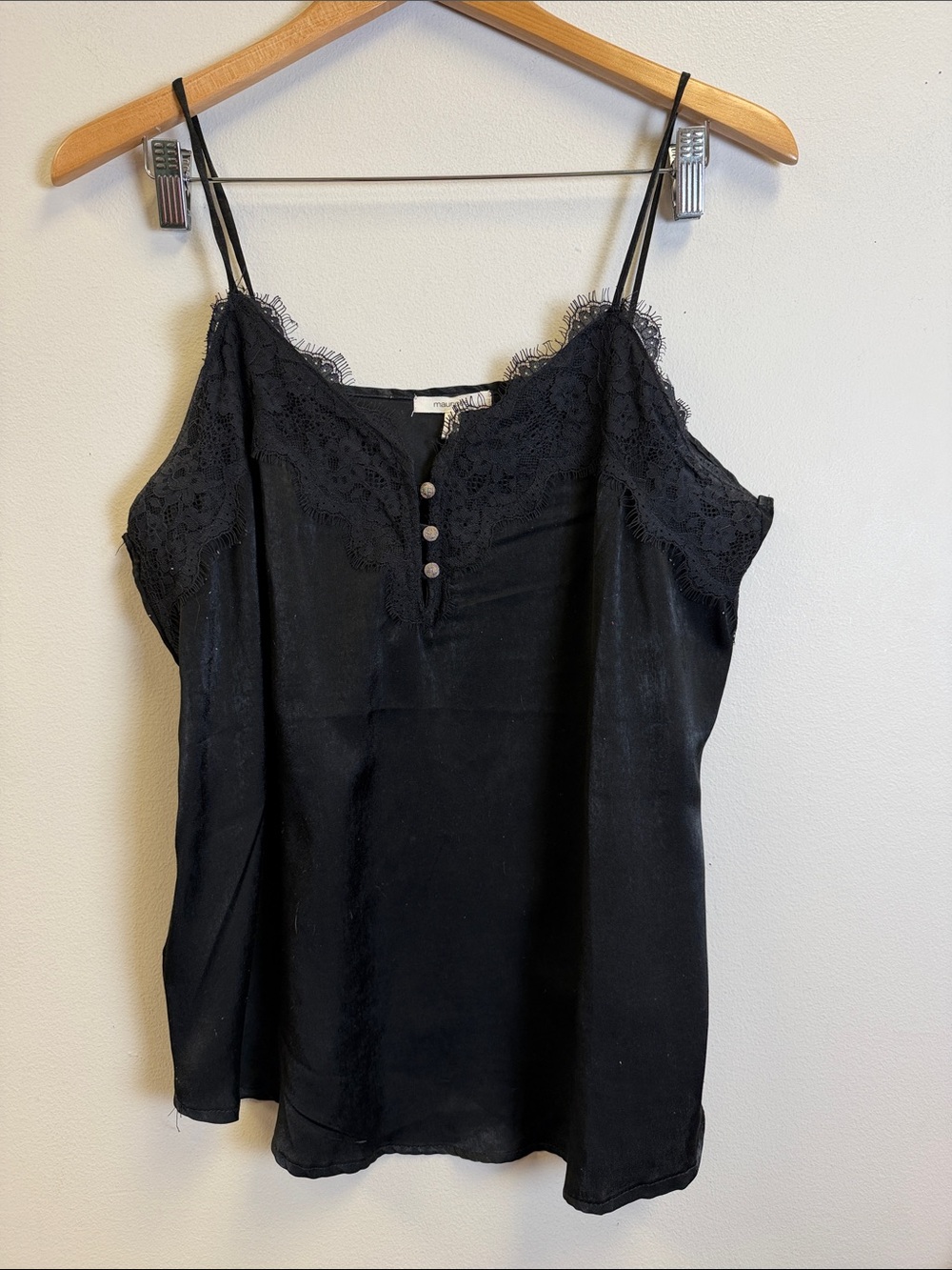 Maurices Black Lace-Trim Spaghetti Strap Cami